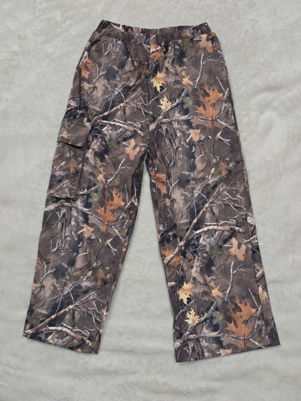 Boys Camo Cargo Pants ✦ Elastic Drawstring Waist ✦ Lightweight Streetwear 7Y - Picture 2 of 8